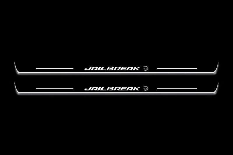 Dodge Challenger 2008+ LED Door Sills PRO With Jailbreak Hellcat Logo