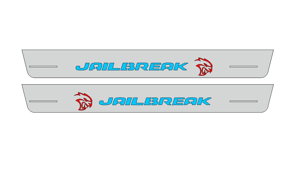 Dodge Charger 2023+ Door Sill Led Plate With JAILBREAK Logo (Type 5) Dodge Led Door Sills opdesign