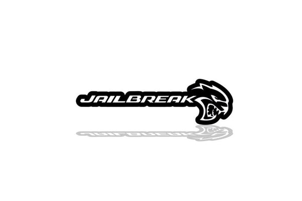 Dodge Challenger trunk rear emblem between tail lights with Jailbreak Hellcat logo
