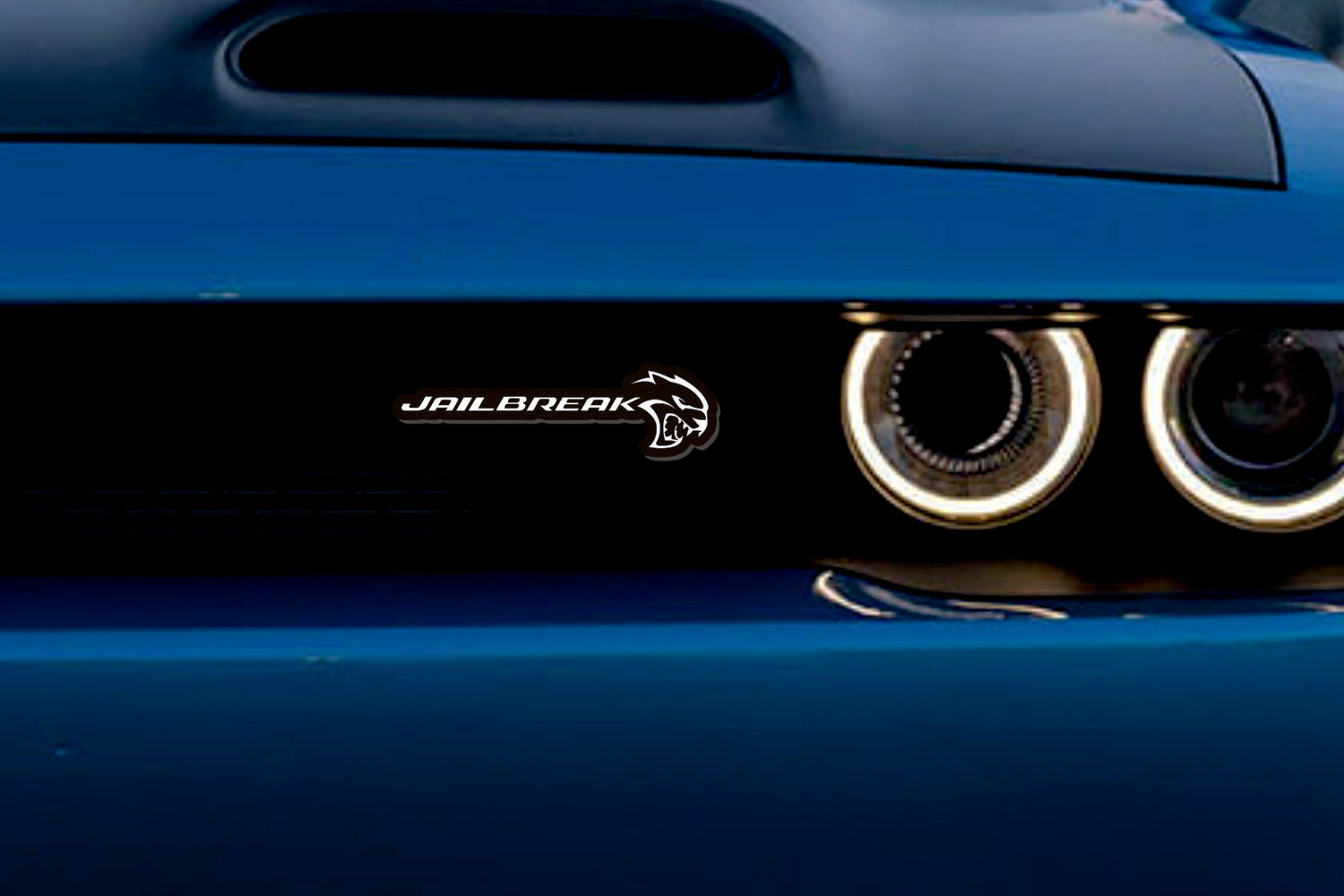 Dodge Emblem & Badge Set - Grille and Tailgate Jailbreak Hellcat logo Dodge emblems decoinfabric WHITE