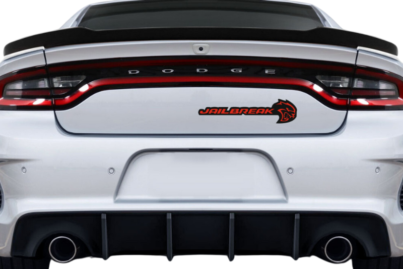 Dodge tailgate trunk rear emblem with Jailbreak Hellcat logo - decoinfabric
