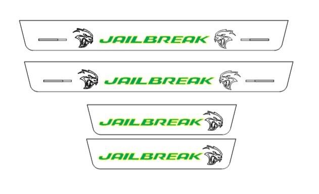 Dodge Durango 2011+ Door Sill Led Plate With JAILBREAK Logo (Type 2) Dodge Led Door Sills opdesign