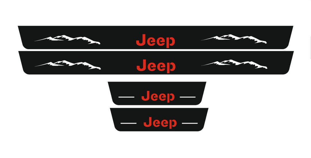 Jeep Wrangler JK 2006-2018 Door Sill Led Plate With Jeep Logo Jeep Led Door Sills opdesign