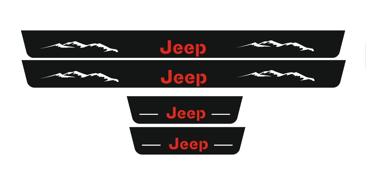 Jeep Gladiator JT 2019+ Door Sill Led Plate With Jeep Logo Jeep Led Door Sills opdesign