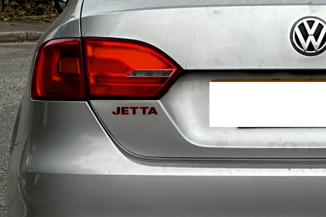 Volkswagen Jetta VI 2010-2018 tailgate trunk rear 3D emblem with Jetta logo (type MIXT) Volkswagen emblems decoinfabric