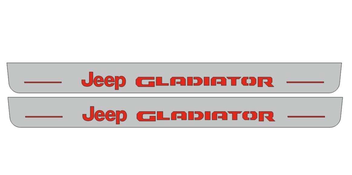 Jeep Gladiator JT Door Sill Led Plate With Jeep Gladiator Logo (type 2) - decoinfabric
