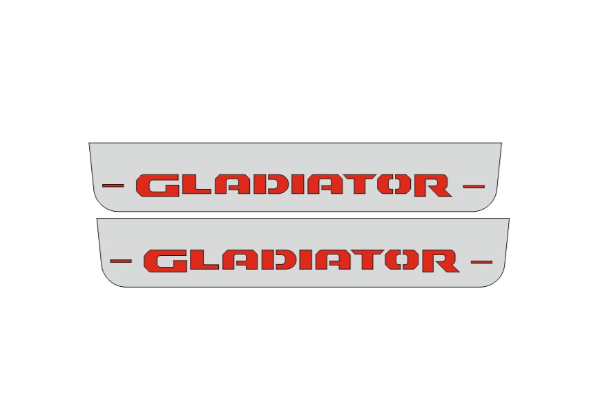 Jeep Gladiator JT Door Sill Led Plate With Gladiator Logo (type 3) - decoinfabric
