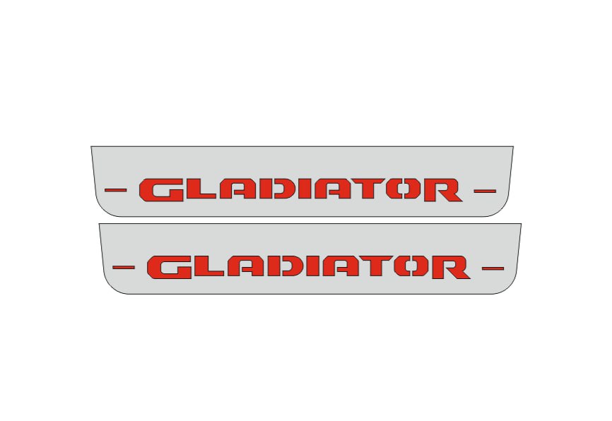 Jeep Gladiator JT 2019+ Door Sill Led Plate With Jeep Gladiator Logo (type 3) Jeep Led Door Sills opdesign
