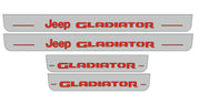 Jeep Gladiator JT 2019+ Door Sill Led Plate With Jeep Gladiator Logo (type 2) Jeep Led Door Sills opdesign