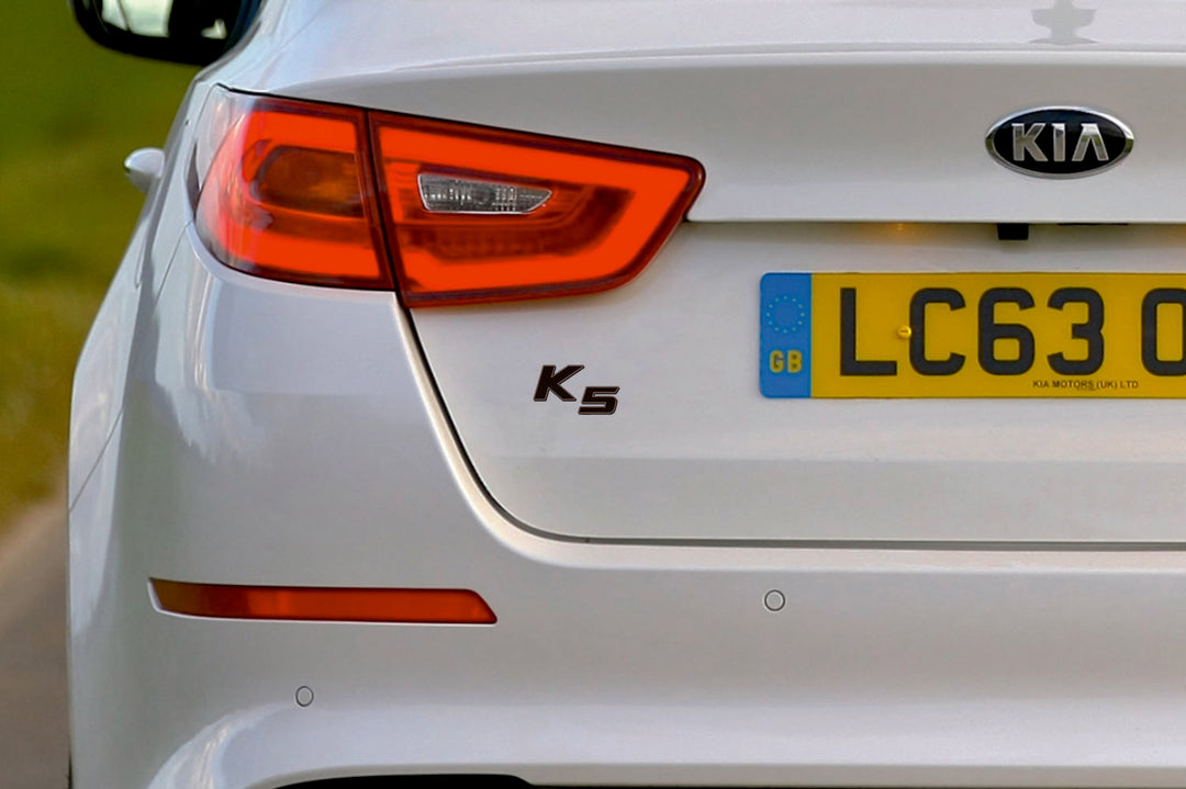 KIA tailgate trunk rear 3D emblem with K5 logo (type MIXT) Var. 1 KIA emblems decoinfabric