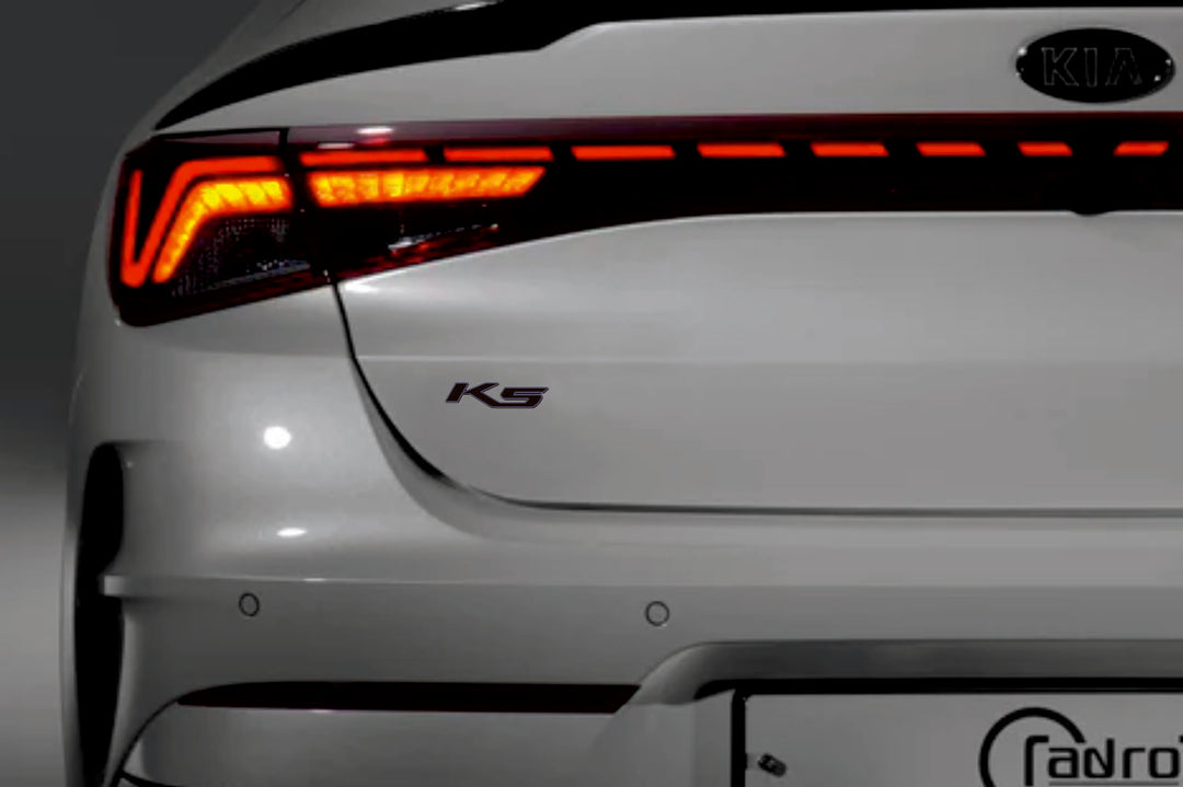 KIA tailgate trunk rear 3D emblem with K5 logo (type MIXT) Var. 2 KIA emblems decoinfabric