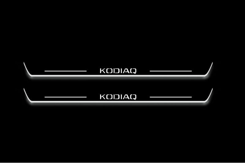 Skoda Kodiaq 2016-2023 LED Door Sill With Logo Kodiaq