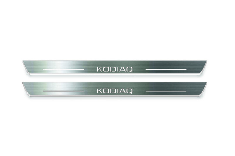 Skoda Kodiaq 2016-2023 LED Door Sill With Logo Kodiaq