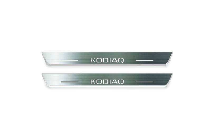 Skoda Kodiaq 2016-2023 LED Door Sill With Logo Kodiaq