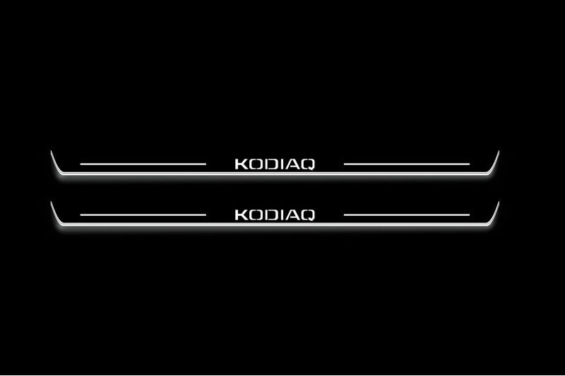 Skoda Kodiaq II 2023+ LED Door Sill With Logo Kodiaq