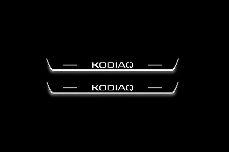 Skoda Kodiaq II 2023+ LED Door Sill With Logo Kodiaq