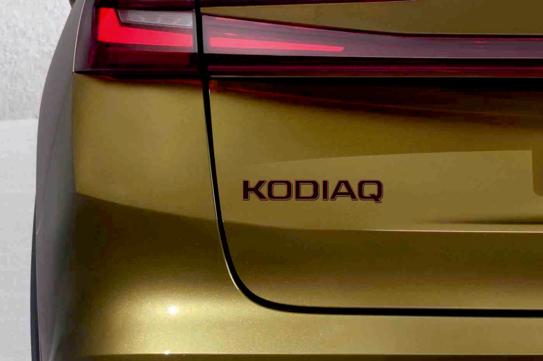 Skoda Kodiaq II 2023+ tailgate trunk rear 3D emblem with Kodiaq logo (type MIXT) Skoda emblems decoinfabric