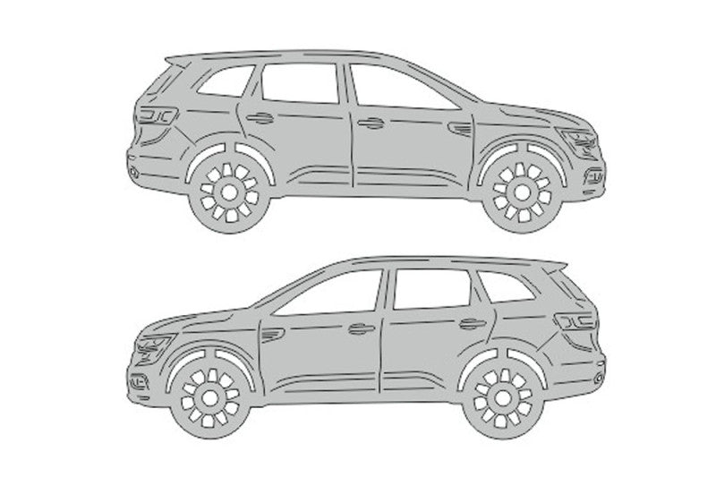 Renault Koleos II (2016+) Floor Mat Emblem Set – Stainless Steel Badges Car Mats Badges Decoin