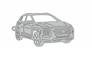 Car Keychain for Hyundai Kona I 2017-2022 (type 3D) Keychains opdesign