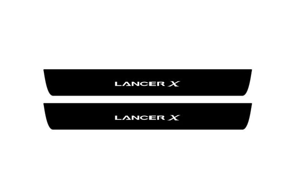 Mitsubishi Lancer X 2007-2017 Led Door Sill Pro With Logo Lancer X (Premium Painting)