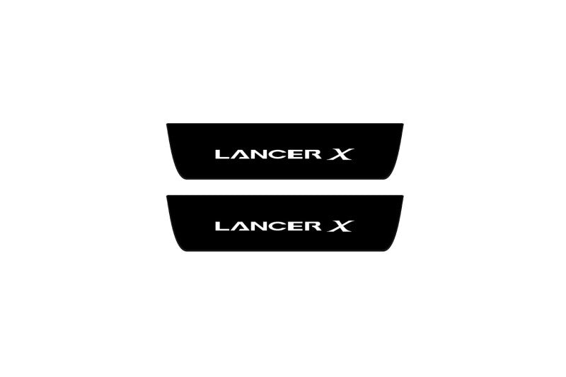 Mitsubishi Lancer X 2007-2017 Led Door Sill Pro With Logo Lancer X (Premium Painting) Mitsubishi Led Door Sills PRO opdesign