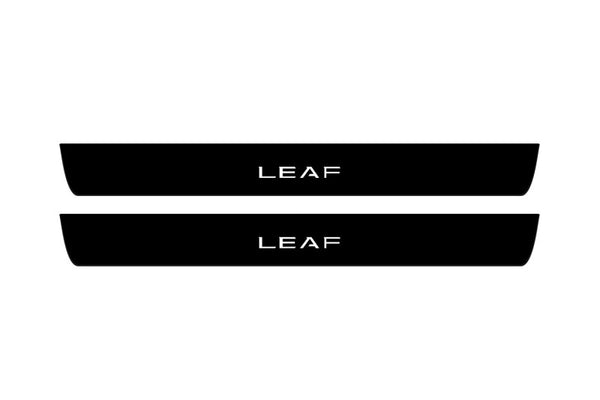 Nissan Leaf II 2017+ Led Door Sill Pro With Logo Leaf (Premium Painting)