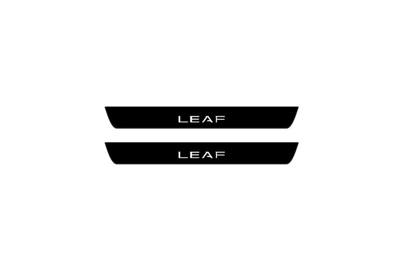 Nissan Leaf II 2017+ Led Door Sill Pro With Logo Leaf (Premium Painting)