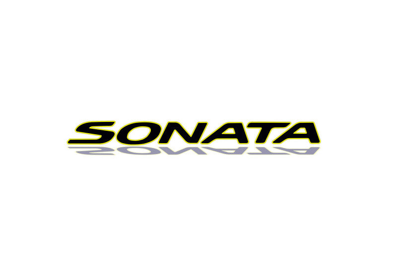 Hyundai Sonata VII LF 2014-2017 tailgate trunk rear 3D emblem with Sonata logo (type MIXT) Hyundai emblems decoinfabric