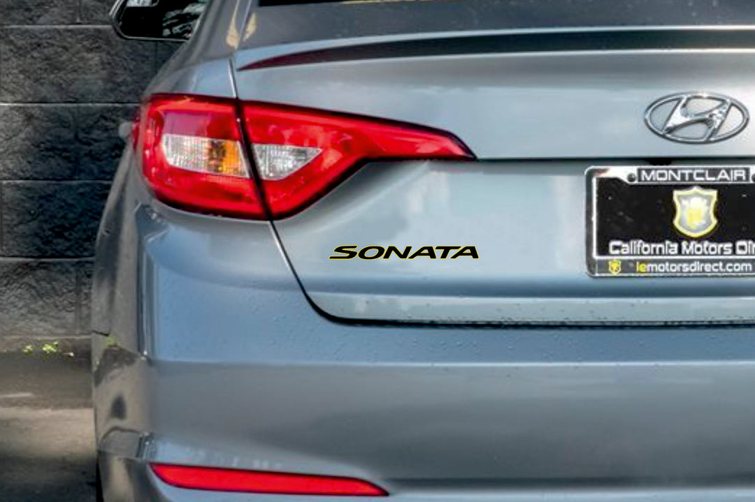 Hyundai Sonata VII LF 2014-2017 tailgate trunk rear 3D emblem with Sonata logo (type MIXT) Hyundai emblems decoinfabric