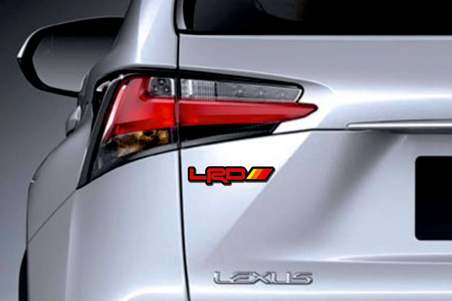 Lexus tailgate trunk rear emblem with LRD logo (type 1) Lexus emblems decoinfabric