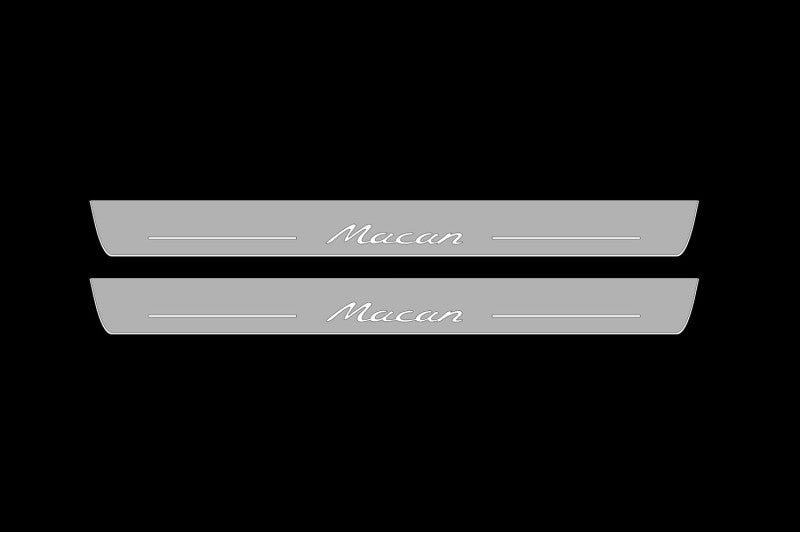 Porsche Macan I 2014-2024 illuminated door sills with logo Macan Porsche Led Door Sills opdesign