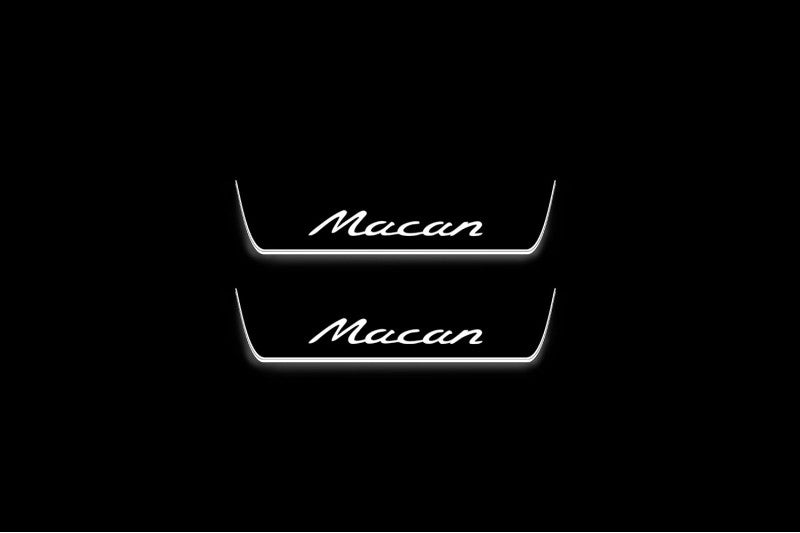 Porsche Macan I 2014-2024 illuminated door sills with logo Macan