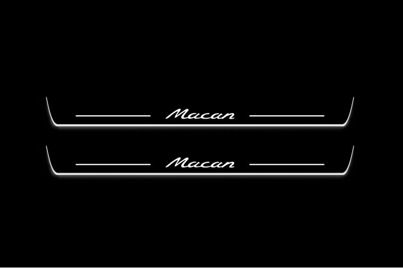 Porsche Macan I 2014-2024 illuminated door sills with logo Macan