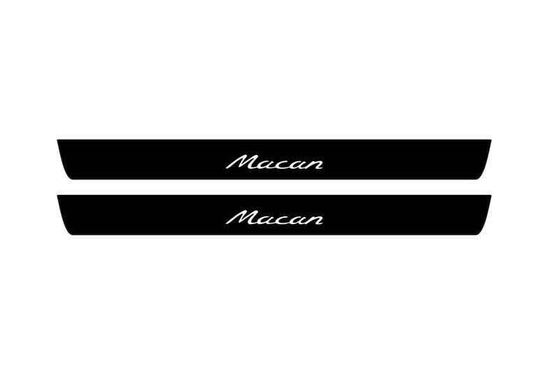 Porsche Macan I 2014-2024 Led Door Sill Pro With Logo Macan (Premium Painting) Porsche Led Door Sills PRO opdesign