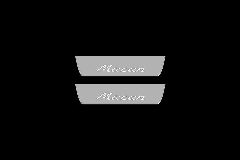 Porsche Macan I 2014-2024 illuminated door sills with logo Macan Porsche Led Door Sills opdesign