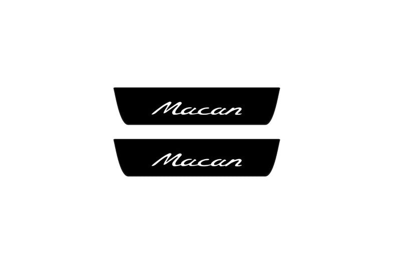 Porsche Macan I 2014-2024 Led Door Sill Pro With Logo Macan (Premium Painting) Porsche Led Door Sills PRO opdesign