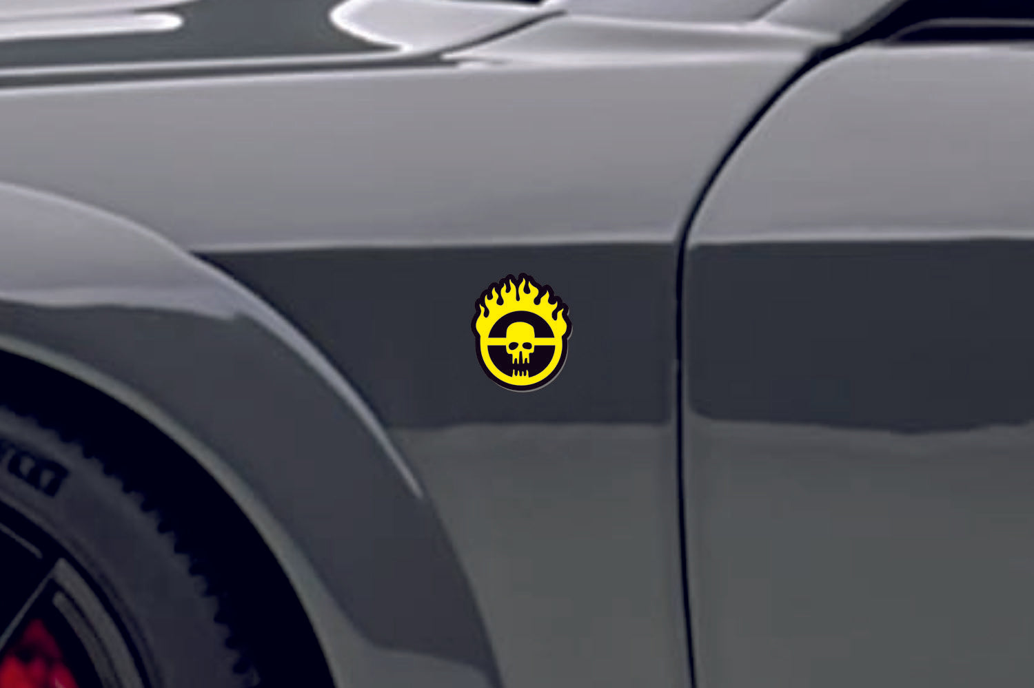 Car emblem badge for fenders with Mad Max Fury Road logo