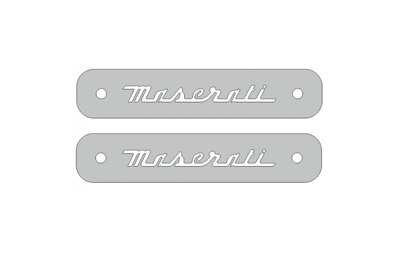 Stainless Steel Floor Mats Emblems Set Badges with Maserati Logo (type 2) Car Mats Badges Decoin