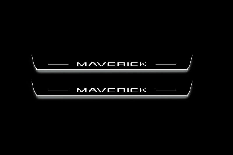 Ford Maverick 2021+ LED Door Sill With Logo Maverick Ford Led Door Sills opdesign
