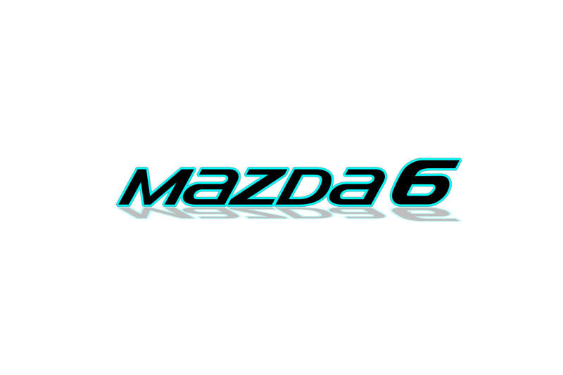 Mazda 6 III tailgate trunk rear 3D emblem with Mazda 6 logo (type MIXT) Mazda emblems decoinfabric