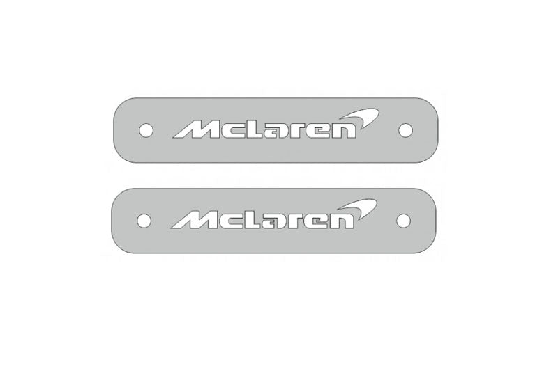 Stainless Steel Floor Mats Emblems Set Badges with McLaren Logo Car Mats Badges Decoin