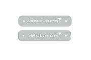Stainless Steel Floor Mats Emblems Set Badges with McLaren Logo Car Mats Badges Decoin