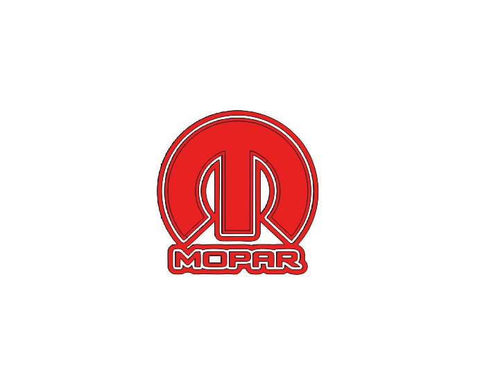 Dodge tailgate trunk rear emblem with Mopar logo (type 8) Dodge emblems decoinfabric RED WHITE