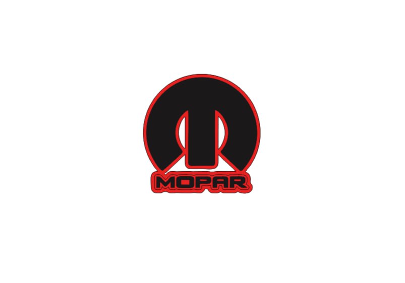 Dodge tailgate trunk rear emblem with Mopar logo (type 8) Dodge emblems decoinfabric RED BLACK