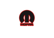 Dodge Challenger trunk rear emblem between tail lights with Mopar logo (type 8) Dodge emblems decoinfabric RED BLACK