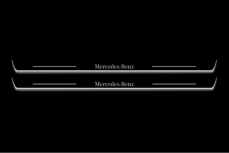 Mercedes C W204 Coupe 2011–2015 Door Sill Led Plate With Mercedes-Benz Logo