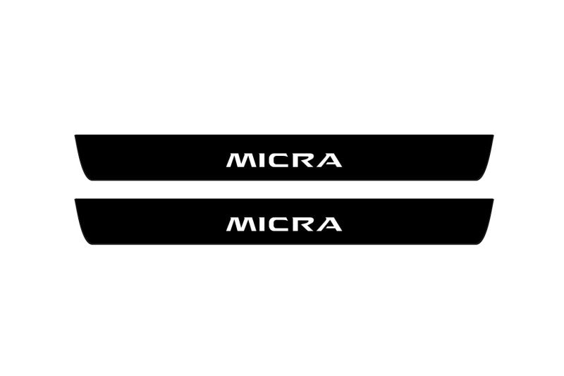 Nissan Micra V 2017+ Led Door Sill Pro With Logo Micra (Premium Painting) Nissan Led Door Sills PRO opdesign