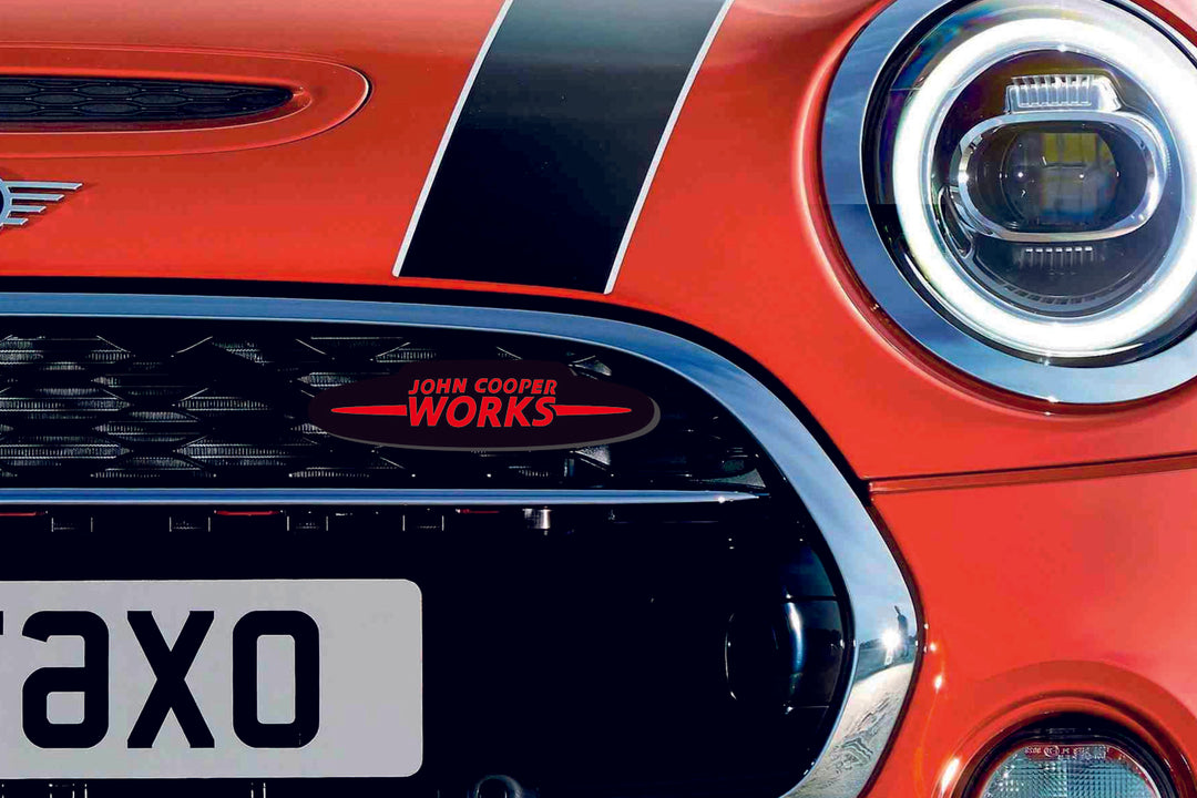 Mini Illuminated LED Radiator Grille Emblems and Badges with John Cooper Works logo Mini Led emblems decoinfabric
