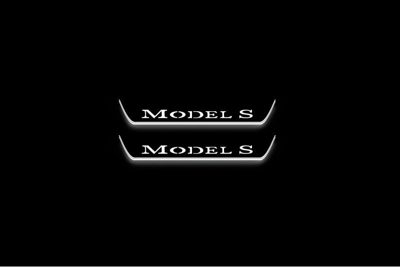 Tesla Model S LED Door Sills PRO With Logo Model S