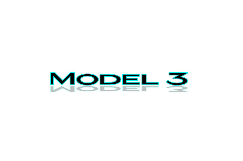 Tesla tailgate trunk rear 3D emblem with Model 3 logo for Tesla Model 3 (type MIXT) Tesla emblems decoinfabric